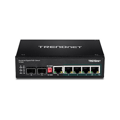 TRENDnet Switch Industrial TI-PG62 6-Port Gigabit PoE+ 120W, No Administrado, Montaje en Carril DIN/Pared, -40 a 75 °C