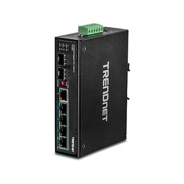 TRENDnet Switch Industrial TI-PG62 6-Port Gigabit PoE+ 120W, No Administrado, Montaje en Carril DIN/Pared, -40 a 75 °C