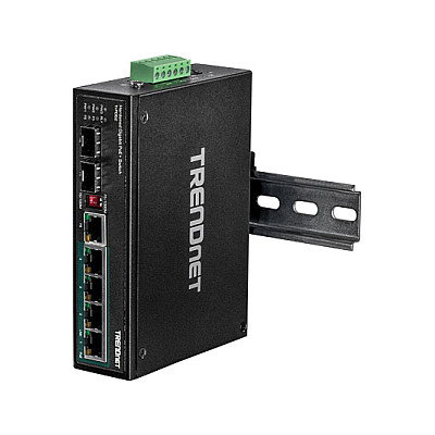 TRENDnet Switch Industrial TI-PG62 6-Port Gigabit PoE+ 120W, No Administrado, Montaje en Carril DIN/Pared, -40 a 75 °C