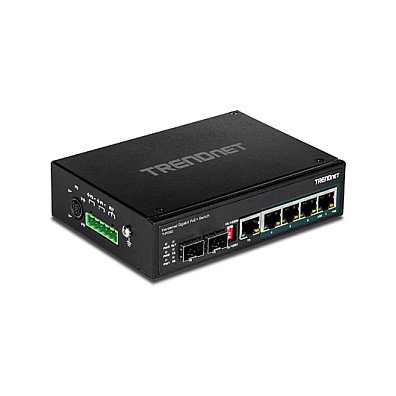 TRENDnet Switch Industrial TI-PG62 6-Port Gigabit PoE+ 120W, No Administrado, Montaje en Carril DIN/Pared, -40 a 75 °C