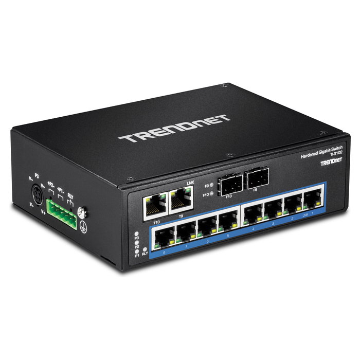 TRENDnet TI-G102 Switch Industrial Gigabit de 10 Puertos con Montaje en Riel DIN