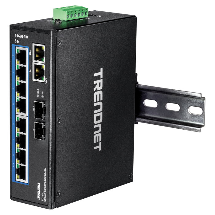 TRENDnet TI-G102 Switch Industrial Gigabit de 10 Puertos con Montaje en Riel DIN