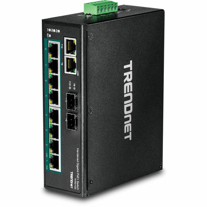 Trendnet TI-PG102 Switch Industrial Gigabit PoE+ Negro