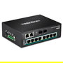 TRENDnet TI-PG102 Switch Industrial de 10 Puertos Gigabit con PoE+ 240W para Montaje en Carril DIN, No Administrado, Interruptor de Metal Negro