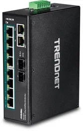 Trendnet TI-PG102 Switch No Administrado Gigabit Ethernet PoE 10/100/1000 Full Duplex Montaje Pared Negro