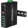 TRENDnet TI-PG62B Switch Industrial Gigabit de 6 Puertos con 4 PoE+ y 2 SFP