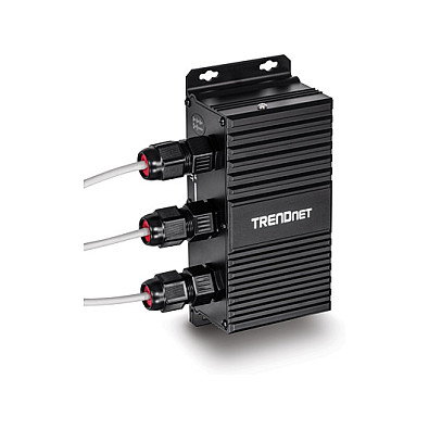 Trendnet TI-EU120 Extensor Industrial Gigabit Ethernet con PoE Negro