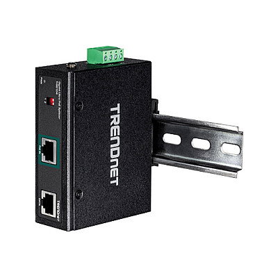TRENDnet TI-SG104 Splitter Industrielle Gigabit PoE mit 2 RJ-45-Ports, Metallgehäuse, IP30, -40 bis 75 Grad C