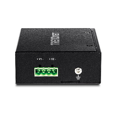 TRENDnet TI-SG104 Splitter Industrielle Gigabit PoE mit 2 RJ-45-Ports, Metallgehäuse, IP30, -40 bis 75 Grad C