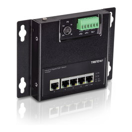 TRENDnet TI-PG50F Switch Industrial 5 Puertos PoE+ Gigabit No Administrado Montaje en Pared