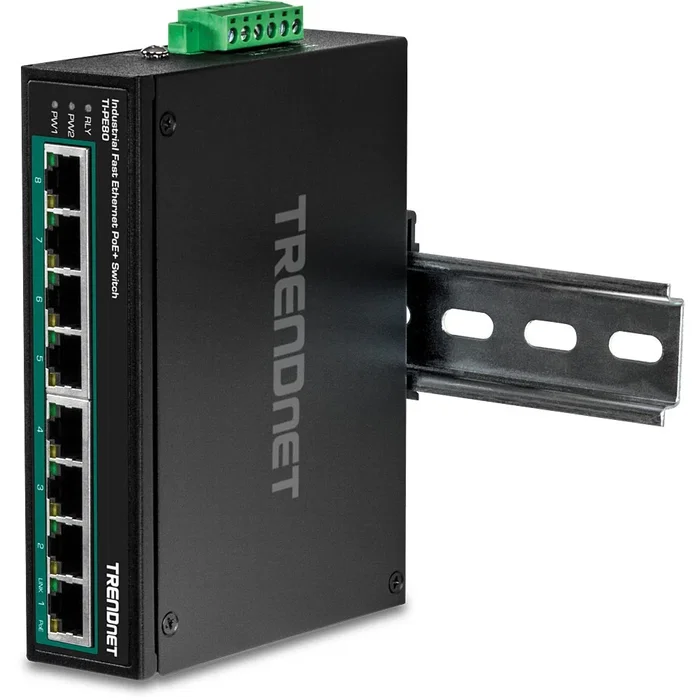 TRENDnet TI-PE80 Switch Industrial Fast Ethernet PoE+ de 8 Puertos TRENDnet TI-PE80 Switch Industrial Fast Ethernet PoE+ de 8 Puertos