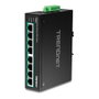TRENDnet TI-PE80 Switch Industrial Fast Ethernet PoE+ 8 Puertos No Administrado, Montaje en Carril DIN, 200W Presupuesto PoE