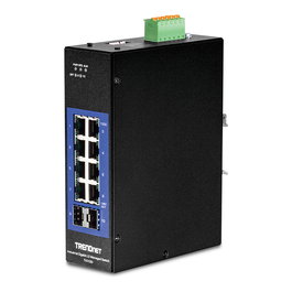 TRENDnet TI-G102i Switch Industrial Gestionado L2, 8+2 Puertos Gigabit Ethernet, Montaje Carril DIN, 20 Gbit/s, RPS, -40 a 75 °C