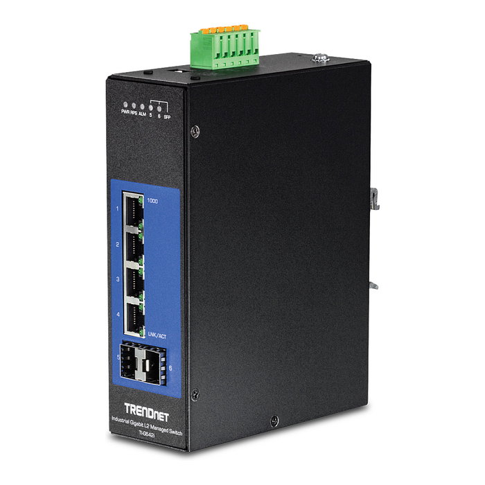 TRENDnet TI-G642i Switch Industrial Gestionado L2 Gigabit 6 Puertos (4 RJ-45 + 2 SFP), montaje carril DIN, 12 Gbit/s, para entornos -40 a 75 grados TRENDnet TI-G642i Switch Industrial Gestionado L2 Gigabit 6 Puertos (4 RJ-45 + 2 SFP), montaje carril DIN, 12 Gbit/s, para entornos -40 a 75 grados