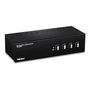 TRENDnet TK-440DP Switch KVM 4 Puertos DisplayPort 1.2 para 4 PCs, Dual Monitor 4K Ultra HD @144Hz, con Hub USB, Audio y 4 Puertos Ethernet, Color Negro/Plata