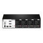 TRENDnet TK-440DP Switch KVM 4 Puertos DisplayPort 1.2 para 4 PCs, Dual Monitor 4K Ultra HD @144Hz, con Hub USB, Audio y 4 Puertos Ethernet, Color Negro/Plata