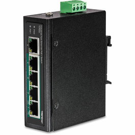 TRENDnet TI-PE50 Switch Industrial 5 Puertos Fast Ethernet PoE+ No Administrado, Montaje en Carril DIN, IP30, 48-56V, para -40 a 75 grados C