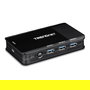 TRENDnet TK-U404 Conmutador USB 3.2 Gen 1 (3.1) de 4 Puertos, 5 Gbps, Negro, Interruptor de Compartición USB para PC