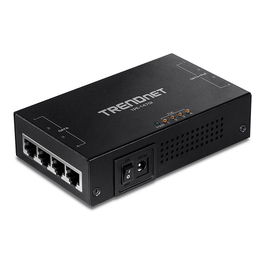 TRENDnet TPE-147GI Inyector PoE+ Gigabit 65W 4 Puertos Ethernet LAN, Negro, IEEE 802.3af/at