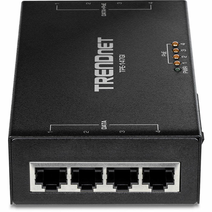 TRENDnet TPE-147GI Inyector Gigabit PoE+ de 4 puertos y 65W