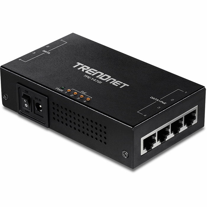 TRENDnet TPE-147GI Inyector Gigabit PoE+ de 4 puertos y 65W