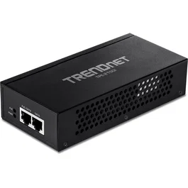 TRENDnet TPE-215GI Adaptador e Inyector PoE+ 2.5 Gigabit Ethernet - 30W, IEEE 802.3af/at, convierte puerto no PoE, 2 puertos RJ-45, Negro