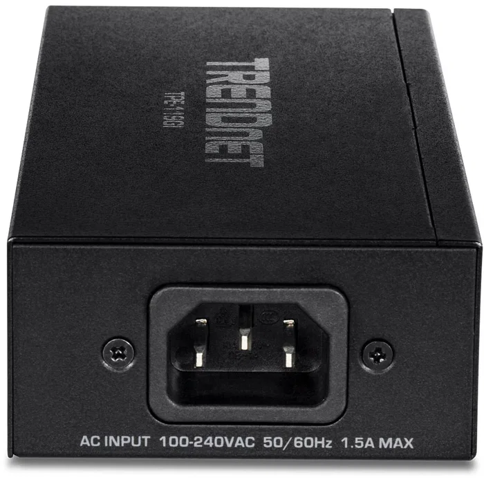 TRENDNET TPE-119GI Inyector PoE++ Gigabit 802.3bt, 95W, Convierte Puertos No PoE, 2 Puertos RJ45, Negro