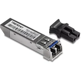 TRENDnet TEG-MGBS20 Módulo SFP LC 1.25 Gbps Monomodo 1310nm hasta 20km para Gigabit Ethernet, Negro, Acero Inoxidable