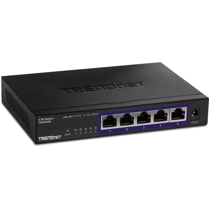 Trendnet TEG-S350 Switch No Administrado de 5 Puertos 2.5G RJ-45 Trendnet TEG-S350 Switch No Administrado de 5 Puertos 2.5G RJ-45