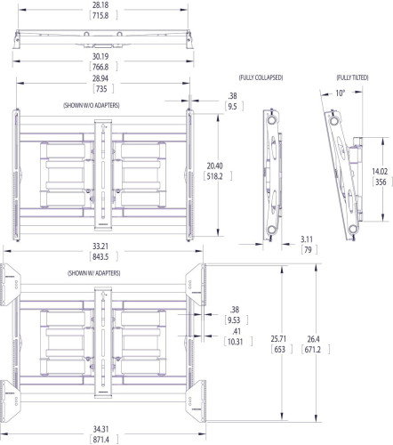 Vogels PFW 6851 Soporte de Pared para Pantalla Negro, 80 kg, 42-63 Pulgadas