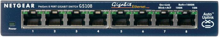 Netgear GS108GE Conmutador de escritorio Gigabit de 8 puertos Azul Netgear GS108GE Conmutador de escritorio Gigabit de 8 puertos Azul