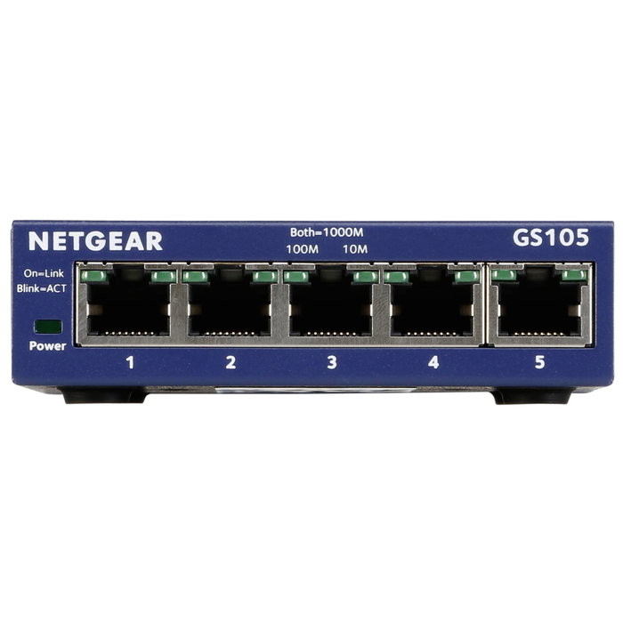 Netgear GS105GE Conmutador Gigabit de 5 puertos Azul