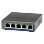 NETGEAR GS105E-200PES Switch Gigabit Ethernet Gestionado L2/L3, 5 Puertos, Full Duplex, QoS, VLAN, Gris