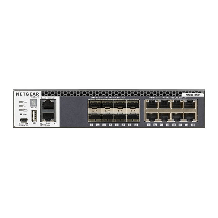 NETGEAR M4300-8X8F Switch Gestionado L3 8 Puertos 10GbE RJ45 y 8 Ranuras SFP+ Montaje Rack 1U