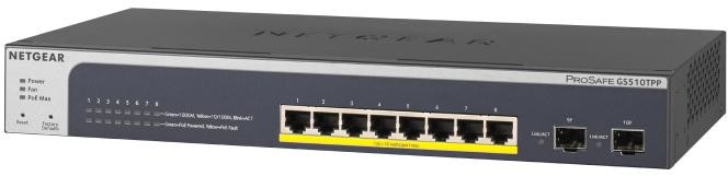 NETGEAR GS510TPP Switch Gestionado L2/L3/L4 con 8 Puertos Gigabit PoE+ de 190W y 2 SFP