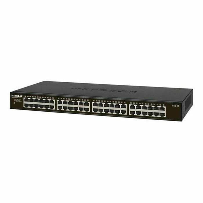 NETGEAR GS348 Switch Gigabit Ethernet de 48 puertos, No administrado, 1U, Negro NETGEAR GS348 Switch Gigabit Ethernet de 48 puertos, No administrado, 1U, Negro