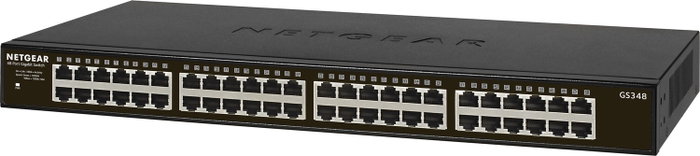 NETGEAR GS348 Switch Gigabit Ethernet de 48 puertos, No administrado, 1U, Negro NETGEAR GS348 Switch Gigabit Ethernet de 48 puertos, No administrado, 1U, Negro