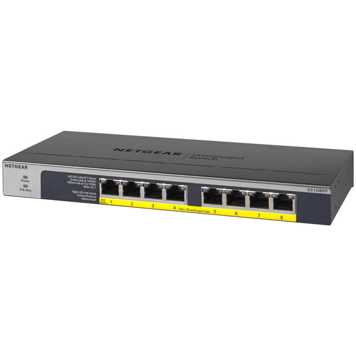 NETGEAR GS108PP Switch Gigabit Ethernet de 8 puertos con PoE+