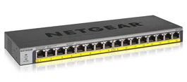 NETGEAR GS116PP Switch No Administrado Gigabit Ethernet 16 Puertos PoE Montaje en Rack Negro