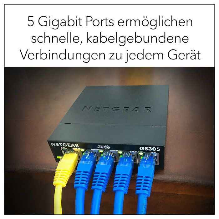 NETGEAR GS305 Conmutador Gigabit Ethernet de 5 puertos, No administrado, Negro NETGEAR GS305 Conmutador Gigabit Ethernet de 5 puertos, No administrado, Negro