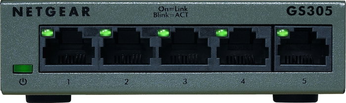 NETGEAR GS305 Conmutador Gigabit Ethernet de 5 puertos, No administrado, Negro NETGEAR GS305 Conmutador Gigabit Ethernet de 5 puertos, No administrado, Negro