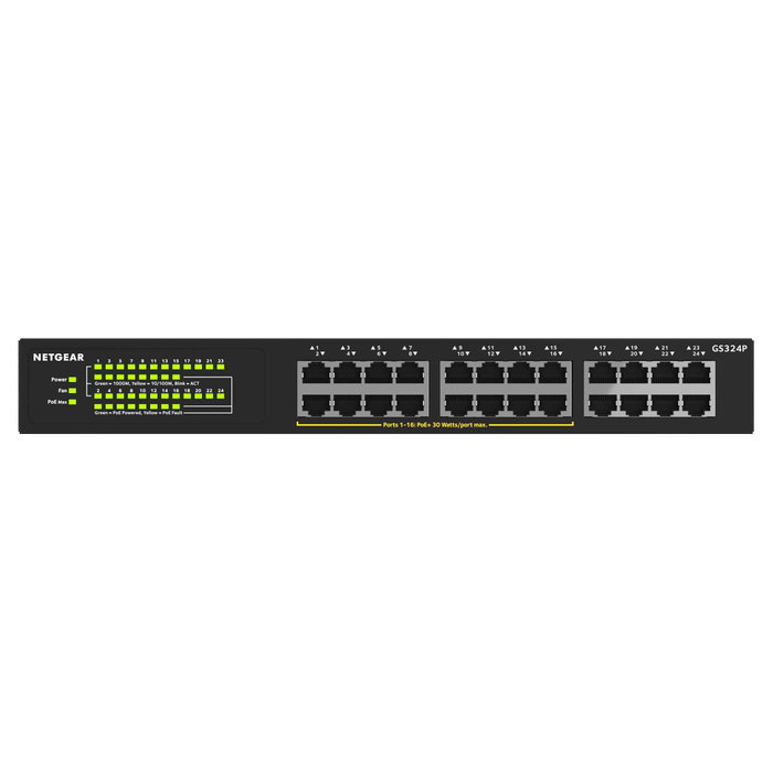 NETGEAR GS324P-100EUS Switch ProSafe 24 Puertos Gigabit PoE+