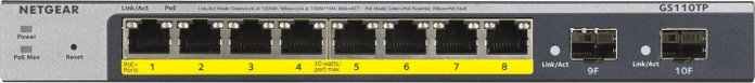 NETGEAR GS110TP Switch Gestionado de 8 Puertos Gigabit PoE+ y 2 SFP, Gris NETGEAR GS110TP Switch Gestionado de 8 Puertos Gigabit PoE+ y 2 SFP, Gris