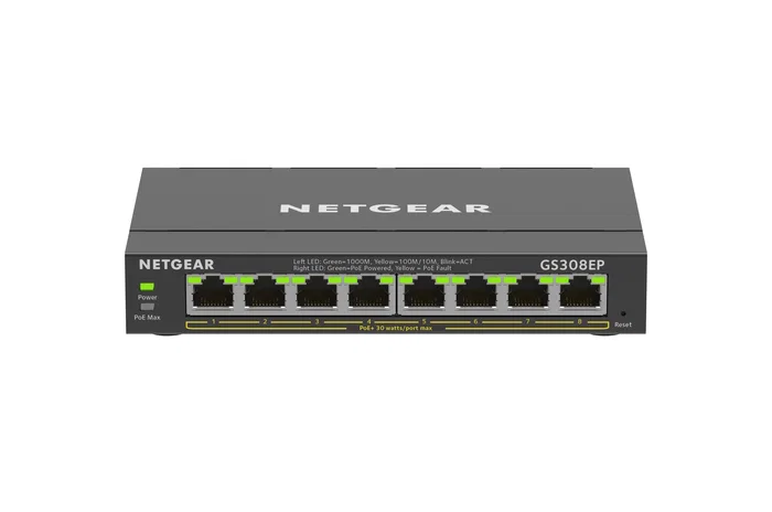 NETGEAR GS308EP Switch de Red 8 Puertos Gigabit PoE+ Plus Gestionado L2/L3 NETGEAR GS308EP Switch de Red 8 Puertos Gigabit PoE+ Plus Gestionado L2/L3