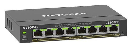 NETGEAR GS308EP Switch de Red 8 Puertos Gigabit PoE+ Plus Gestionado L2/L3 NETGEAR GS308EP Switch de Red 8 Puertos Gigabit PoE+ Plus Gestionado L2/L3