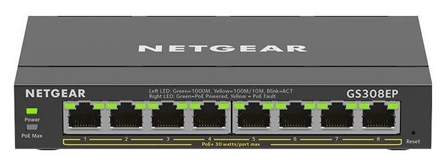 NETGEAR GS308EP Switch de Red 8 Puertos Gigabit PoE+ Plus Gestionado L2/L3 NETGEAR GS308EP Switch de Red 8 Puertos Gigabit PoE+ Plus Gestionado L2/L3