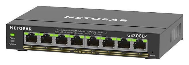 NETGEAR GS308EP Switch de Red 8 Puertos Gigabit PoE+ Plus Gestionado L2/L3 NETGEAR GS308EP Switch de Red 8 Puertos Gigabit PoE+ Plus Gestionado L2/L3