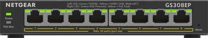 NETGEAR GS308EP Switch de Red 8 Puertos Gigabit PoE+ Plus Gestionado L2/L3 NETGEAR GS308EP Switch de Red 8 Puertos Gigabit PoE+ Plus Gestionado L2/L3