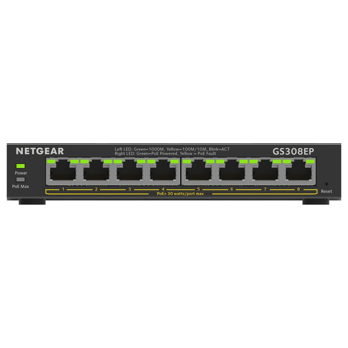 Netgear GS308EP-100PES Switch Smart Managed Plus de 8 Puertos Gigabit PoE+