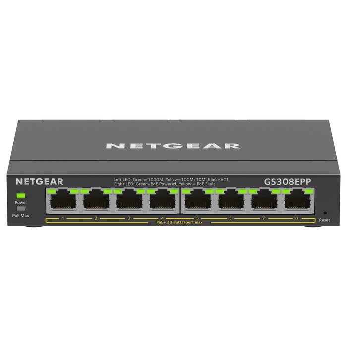 NETGEAR GS308EPP-100PES Switch Gigabit Ethernet 8 Puertos PoE+ NETGEAR GS308EPP-100PES Switch Gigabit Ethernet 8 Puertos PoE+